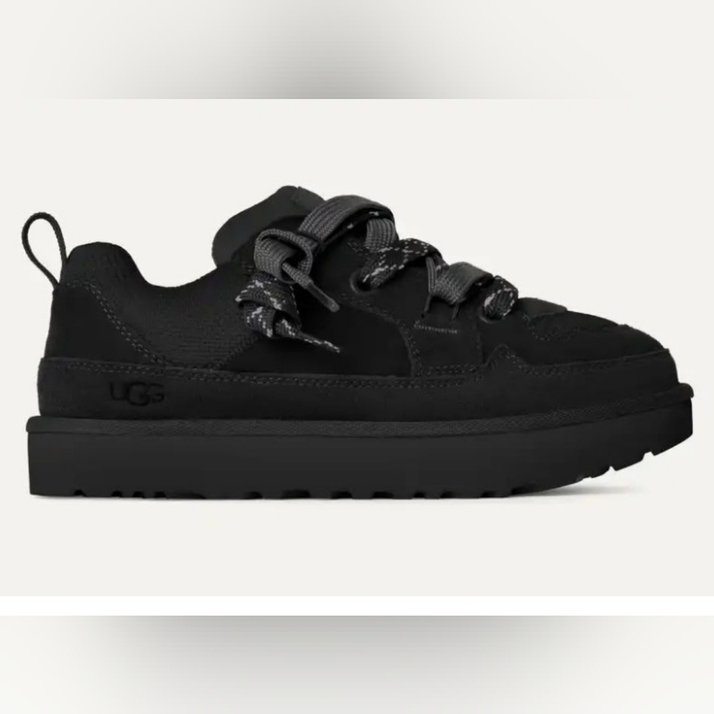 UGG Woman's Lo Lowmel All-Black Sneakers Size 8